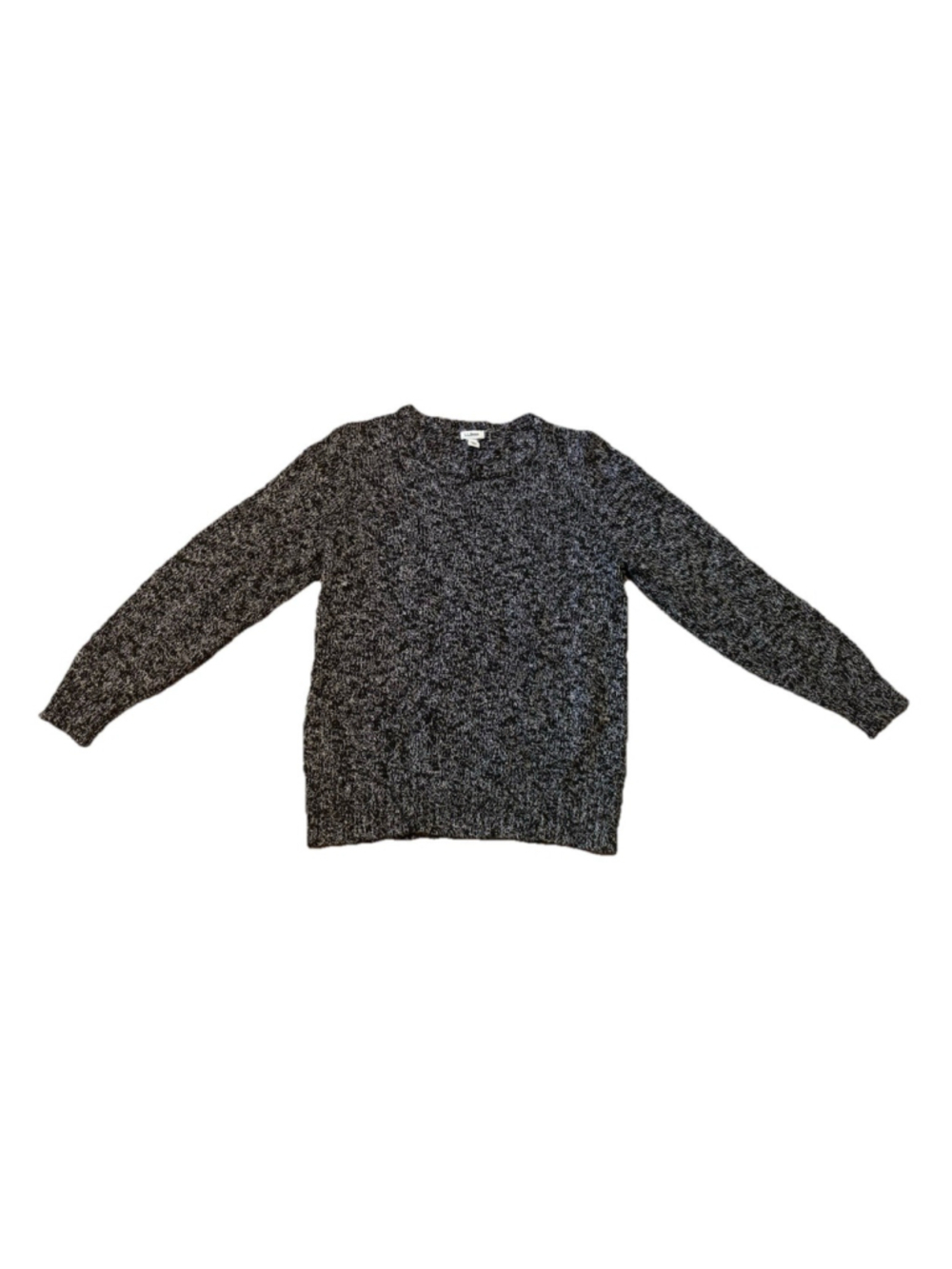 L.L.Bean Knit Sweater Women M Black Gray Cozy Pullover